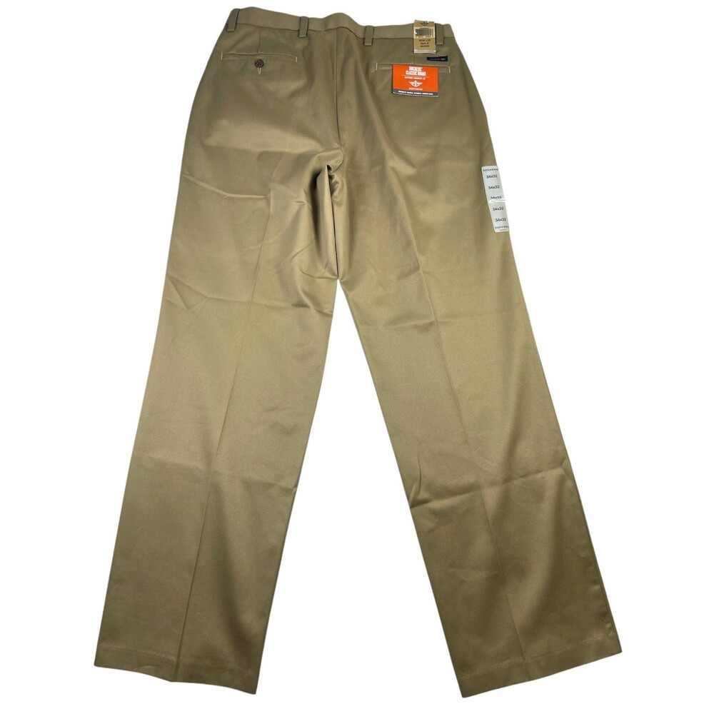 Dockers D3 Pants Men's 34 x 32 Khaki Cotton Flat Front Classic Fit Slash Pockets - Picture 2 of 14